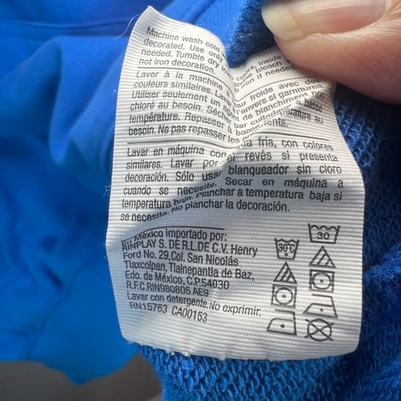 Champion Men's Quarter Zip Hoodie Sweatshirt Blue Pockets Embroidered Logo Large - Picture 13 of 14